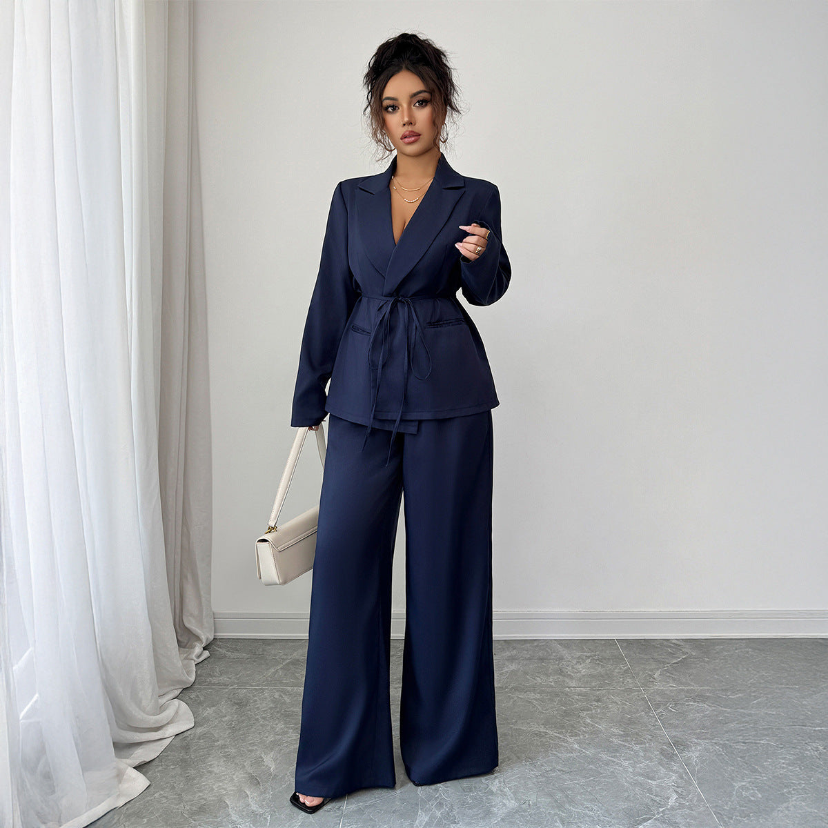 Coat Straight-leg Pants Two-piece Suit Women's Clothing