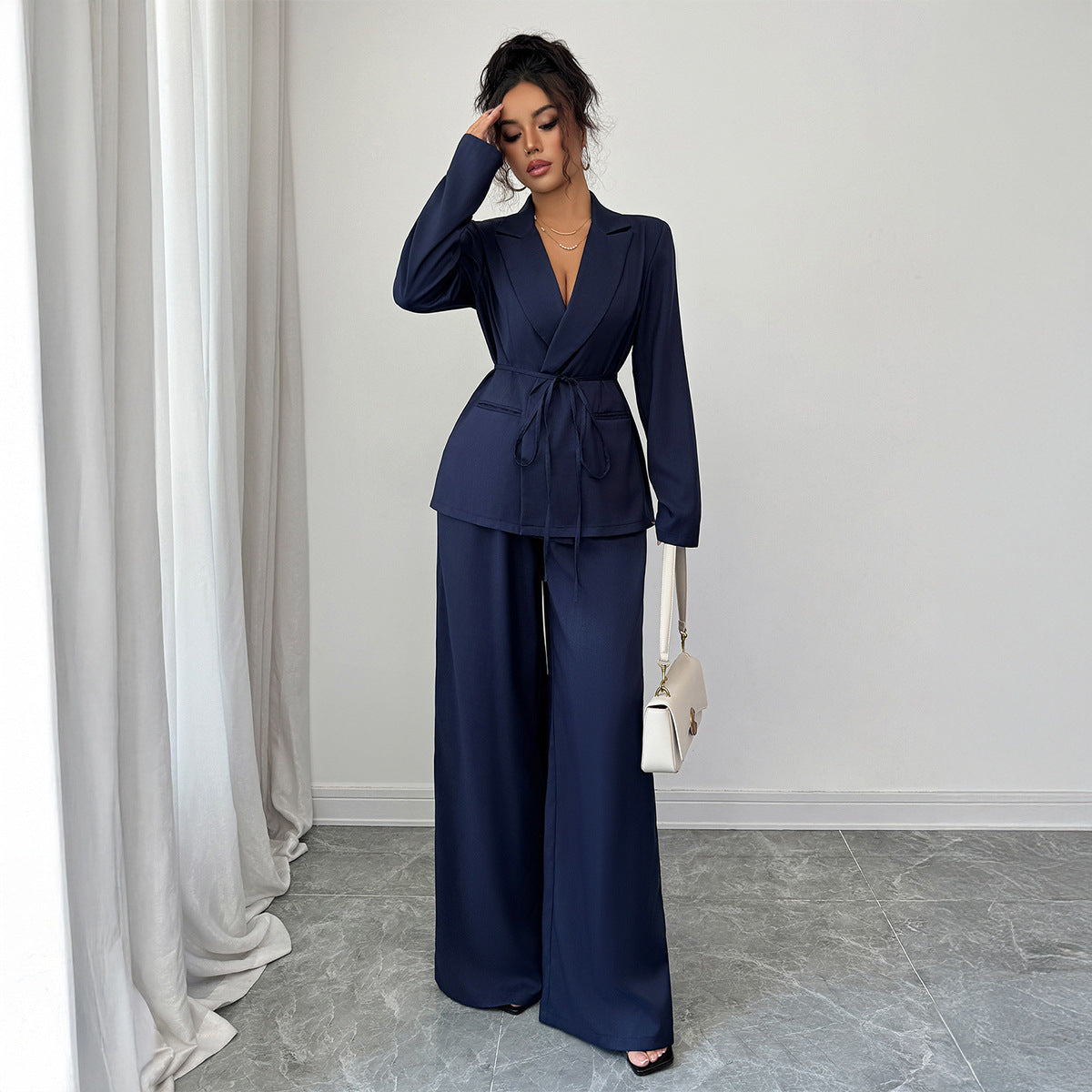 Coat Straight-leg Pants Two-piece Suit Women's Clothing