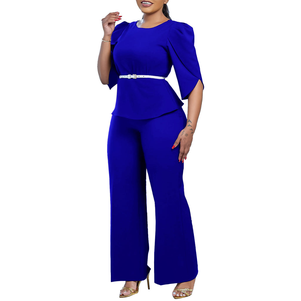 Top Wide Leg Pants Two-piece Set European And American Suit